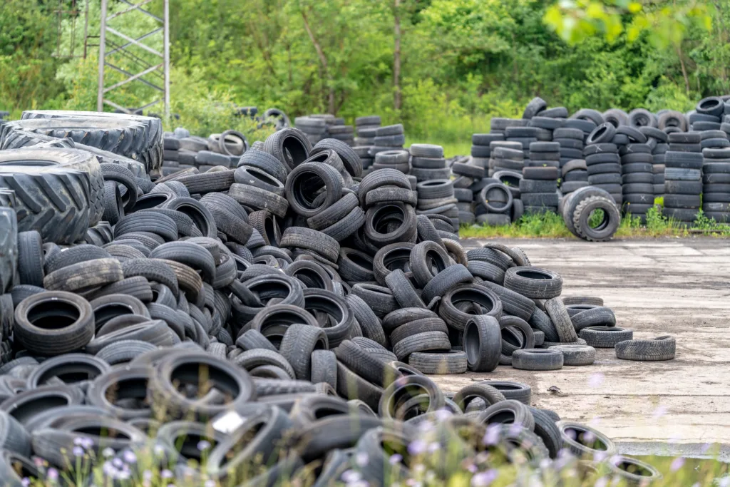 Recycling,And,Processing,Of,Old,Tires,,Outdoor,Storage,Of,Used