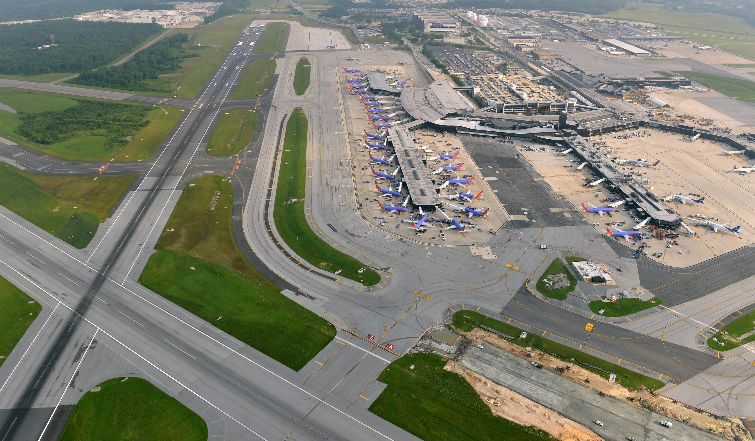 Baltimore,,June,27--aerial,View,Of,Baltimore,Washington,International,Airport,Shows